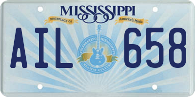 MS license plate AIL658