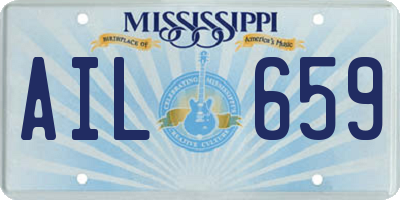 MS license plate AIL659