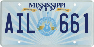 MS license plate AIL661
