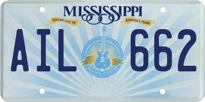 MS license plate AIL662
