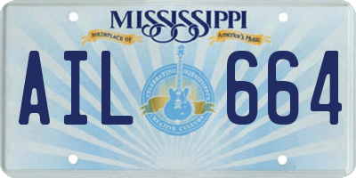 MS license plate AIL664