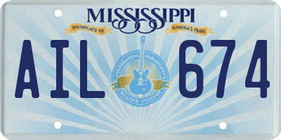 MS license plate AIL674