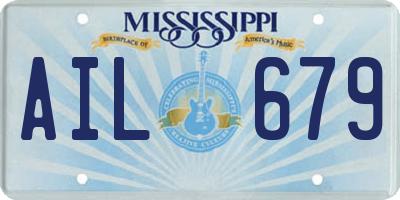 MS license plate AIL679