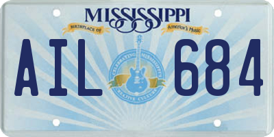 MS license plate AIL684