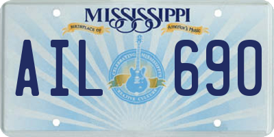 MS license plate AIL690