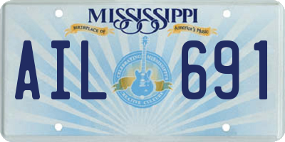 MS license plate AIL691