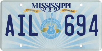 MS license plate AIL694