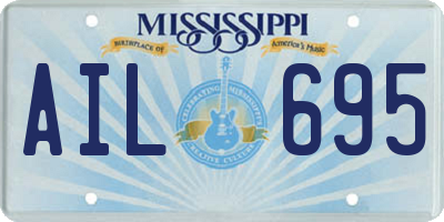 MS license plate AIL695