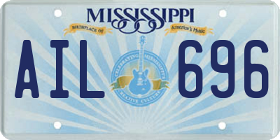 MS license plate AIL696