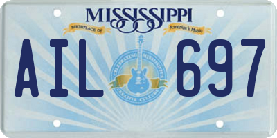 MS license plate AIL697