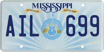 MS license plate AIL699
