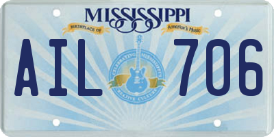 MS license plate AIL706