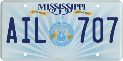 MS license plate AIL707