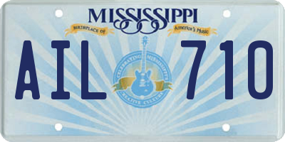 MS license plate AIL710