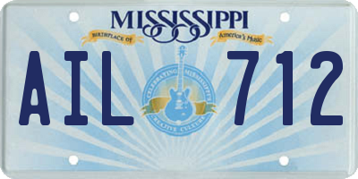 MS license plate AIL712