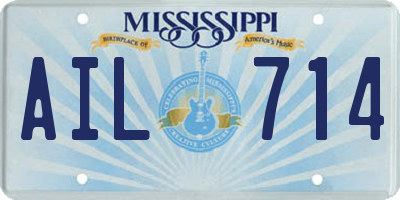 MS license plate AIL714