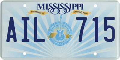 MS license plate AIL715