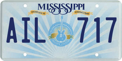 MS license plate AIL717