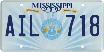 MS license plate AIL718