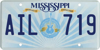 MS license plate AIL719