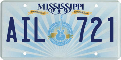 MS license plate AIL721