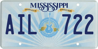 MS license plate AIL722