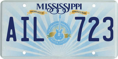 MS license plate AIL723