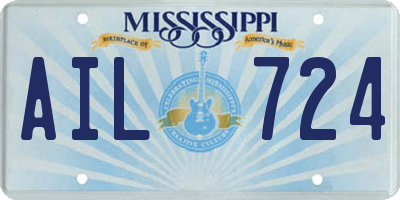 MS license plate AIL724
