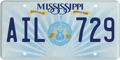 MS license plate AIL729
