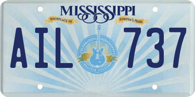 MS license plate AIL737