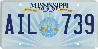 MS license plate AIL739