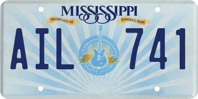 MS license plate AIL741