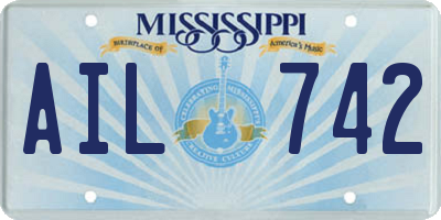 MS license plate AIL742