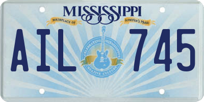MS license plate AIL745