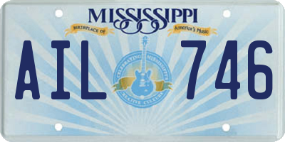 MS license plate AIL746