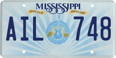 MS license plate AIL748