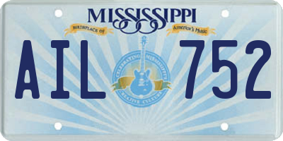 MS license plate AIL752