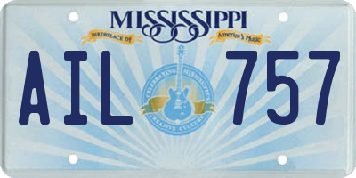 MS license plate AIL757