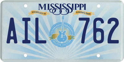 MS license plate AIL762