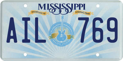 MS license plate AIL769