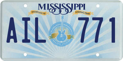 MS license plate AIL771