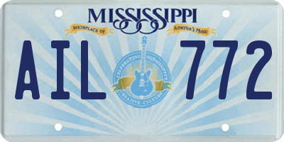 MS license plate AIL772