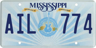 MS license plate AIL774