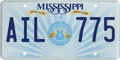 MS license plate AIL775