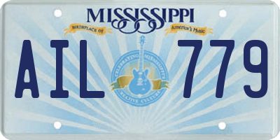 MS license plate AIL779