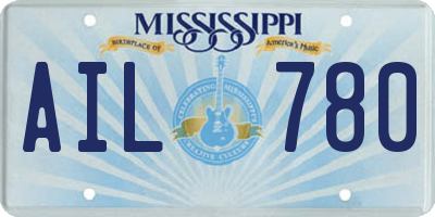 MS license plate AIL780
