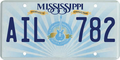 MS license plate AIL782