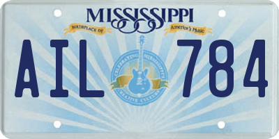 MS license plate AIL784