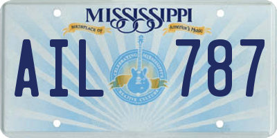 MS license plate AIL787