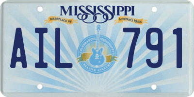 MS license plate AIL791